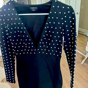 Stunning black and pearl dress